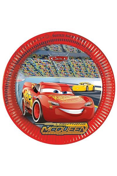 Kikajoy Cars 3 Cardboard Plate 23cm 8 Pieces with Licensing