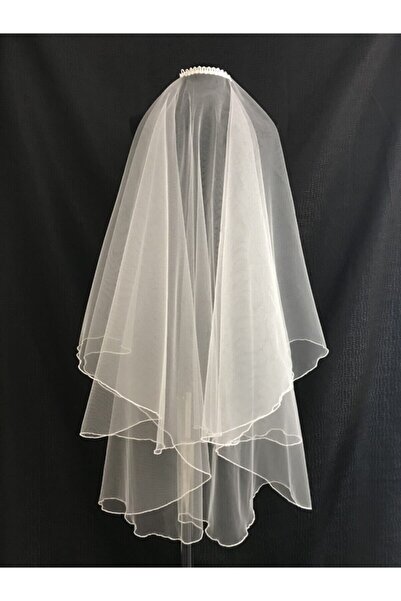 JetDukkan Voal cu volan pe margini, 2 straturi, 1 metru, cu pieptene