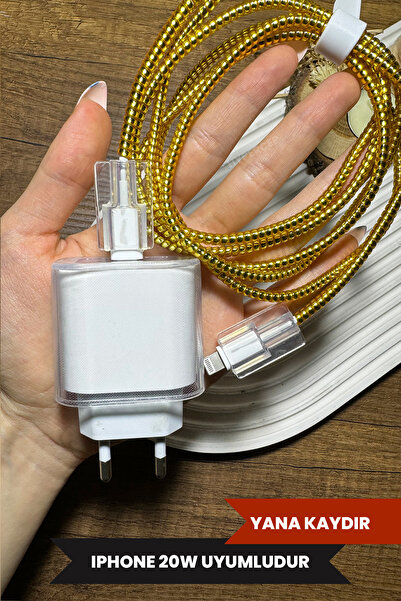 WANNA PROTECT iPhone 18W/20W Uyumlu Baskısız Şeffaf Şarj Başlığı Adaptörü Kor...