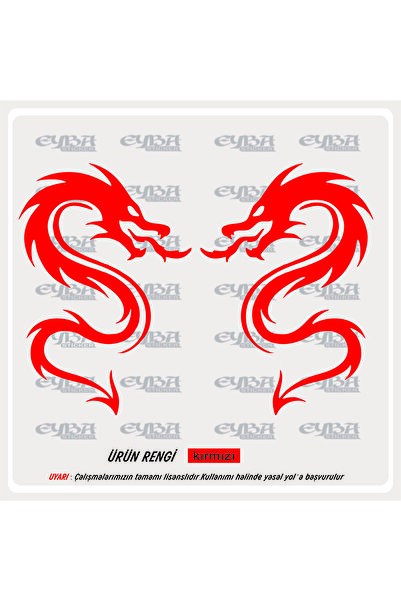 EYBA STİCKER ملصق تنين ذو لسان أحمر مقاس 50 × 35 من اليمين إلى اليسار، حافظة هوموسان ماساي ميركونت