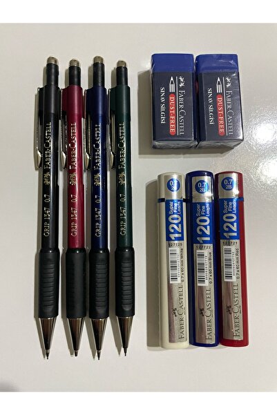 Faber Castell Faber Grip 1347 SİYAH-LACİVERT-KIRMIZI-YEŞİL 4'LÜ SET-FC 120 Mı...