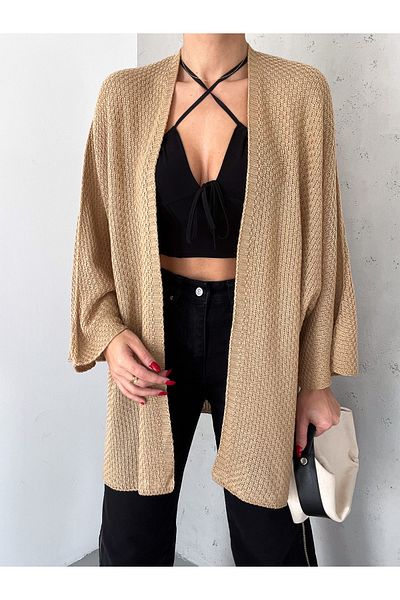 fiolin Cardigan de primăvară tricotat din alamă cu mânecă liliac