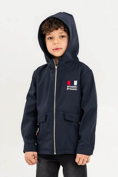 Gold Class Kidswear سترة للأولاد بغطاء للرأس ومزينة بتطريز مقاوم للماء