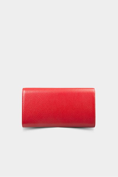 GUARD Red Zipper Leather Wallet