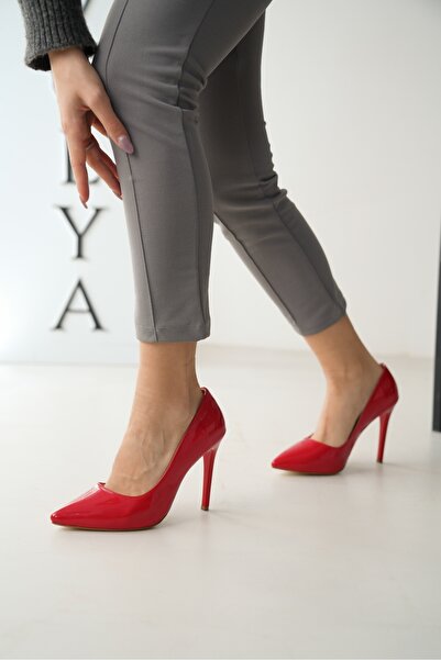 DİVOLYA Oli Red Patent Leather (11 cm Heels) Daily Use Stiletto