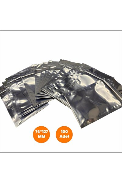 NPO ESD7612 76*127mm 10¹¹ohm 0,076mm Kalınlık Antistatik ESD Kilitli Poşet 100'lü Paket