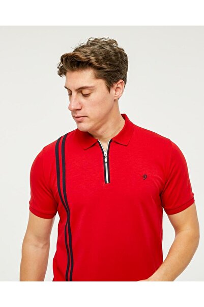 Rey Polo POLO NECK T-SHIRT WITH DOUBLE STRIPES AND ZIPPERS