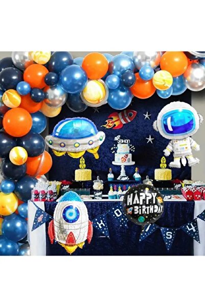 Bkmc Set de baloane pentru ziua de naștere cu tematică spațială Ornament pent...