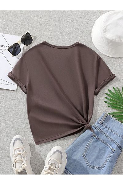 BYMEER tricou oversize maro cu imprimeu multi-pisica pentru copii