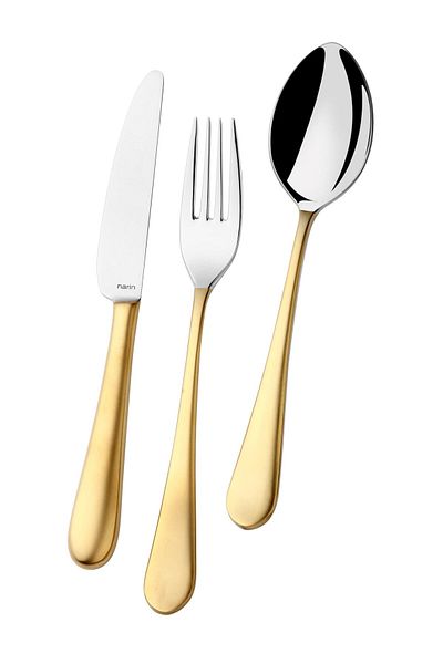 Narin Epsilon Dessert Spoon - Matt Gold - 12 Pieces