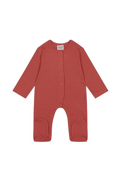 Antebies Ribbed Cherry Jumpsuit - Model with Booties