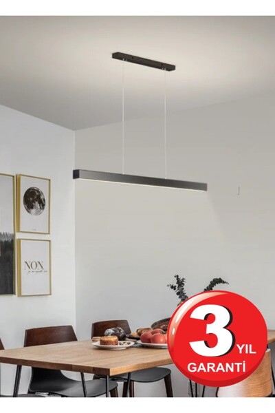 RRULTECH Lineer 60cm Siyah Kasa Beyaz Işık6500k Ledli Sarkıt Modern Led Avize...