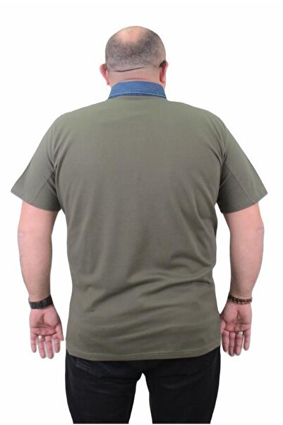 Starbattal Large Size Polo Denim Collar T-Shirt 23420 KHAKI