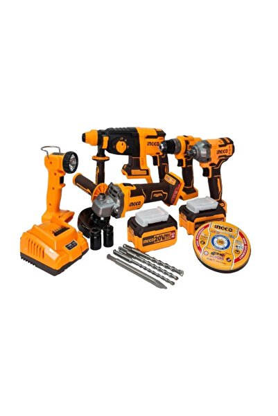 Genel Markalar 20 Volt İngco CKLI2019 Li-ion Akülü 5'li Kombo Set 1.5 - 1.9 A...