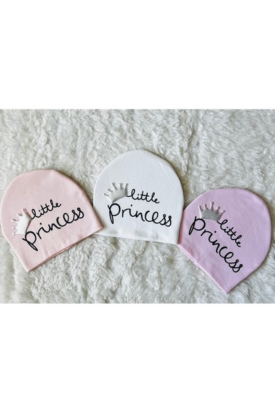 anne dokunuşu gibi KUZUM BEBE Princess Printed Salmon-Pink-White 3-Piece Baby...