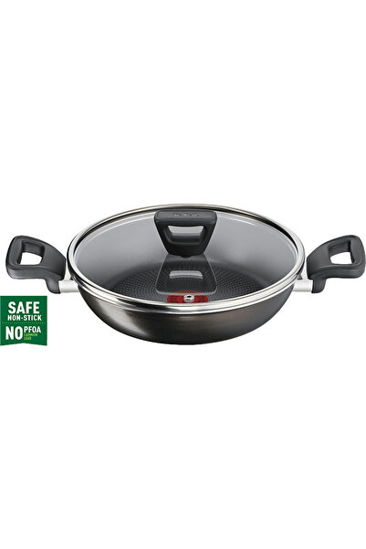 TEFAL Titanyum 2X XL Difüzyon Tabanlı Kapaklı 24cm Sahan Siyah