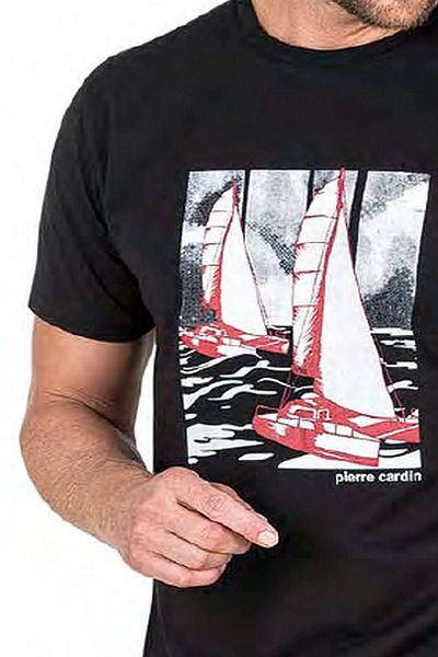 Pierre Cardin 6039 Мъжки пижамен комплект с къси ръкави-черен