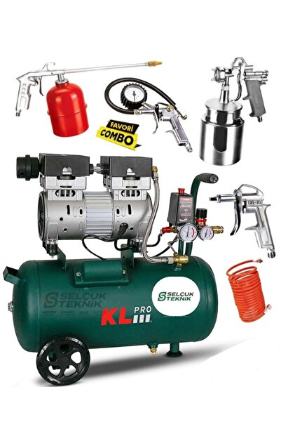 STANVOLT Klpro Sessiz Hava Kompresörü Klk50s 1 Hp 50 Lt 8 Bar Havalı Set Hedi...