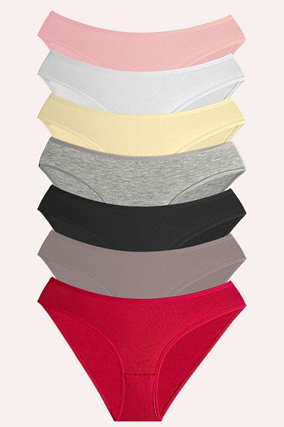 DONEX 1432 Bikini de bază de culoare uni Model 7 piese Pachet slip damă
