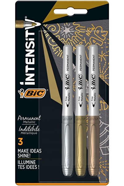 Bic بيك944033 انتينسيتي بيرمانت ماركر ذهبي وفضي وبرونزي 3 عبوات