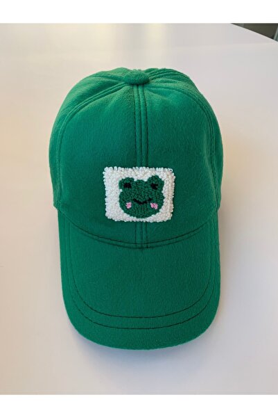 DEAR HOME Yeşil kışlık beyzbol şapkası kurbağa punch detaylı