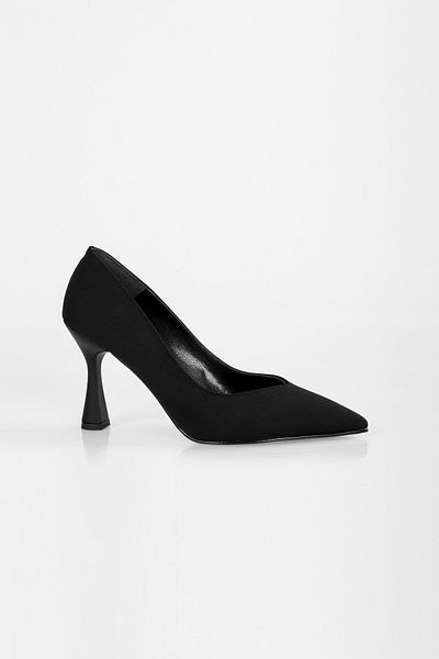 Shoeberry Pantofi cu toc Divini de damă, negru mat din satin stiletto