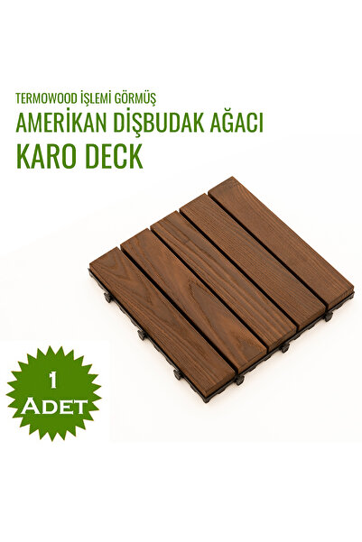 SUNSOE Dişbudak Ağacı Balkon Bahçe Ahşap Yer Döşemesi Karo Deck 30x30 cm - 1 ...