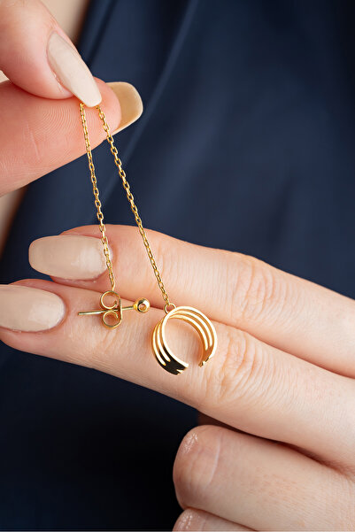 Silvano Jewelry 925 Ayar Gümüş Sallantılı Kıkırdak Küpe