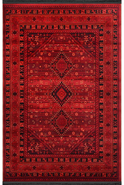 Rugs Modern Halı Berlin Kırmızı Temalı Geleneksel Motif Etnik Desenli Vintage...
