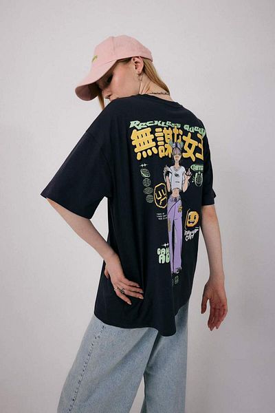 DeFacto Tricou cu mânecă scurtă cu imprimeu Coool Oversize Fit