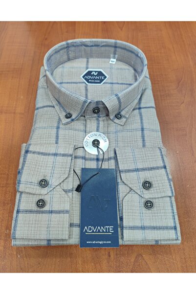 ADVANTE 100% COTTON LONG SLEEVE POCKET COLLAR BUTTONED CLASSIC MEN'S SHIRT