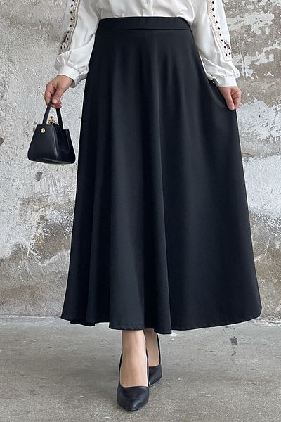 InStyle Fustă Scuba cu talie elastică - neagră