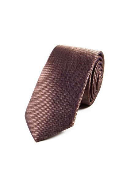 Sade Kravat Bronz Sütlü Kahve Düz Sade Ince Kravat 26117 Sütlü Kahve