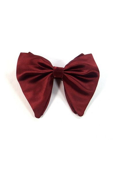 Sade Kravat Special Plain Claret Red Wide Bow Tie P062