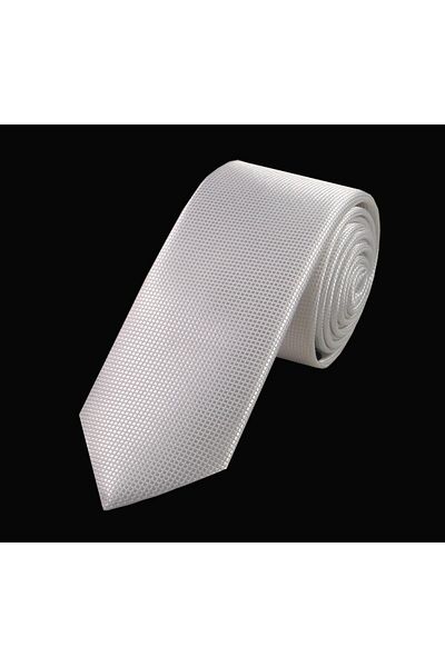 Sade Kravat White Plain Thin 2907 White
