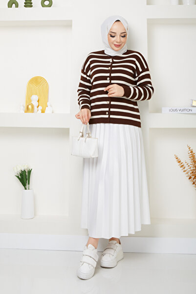 Pamuk Butik Γυναικεία Ζακέτα Πλεκτή με λαιμόκοψη