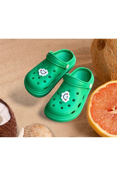 Twingo Children's Green Stickered Beach Bathroom Slippers