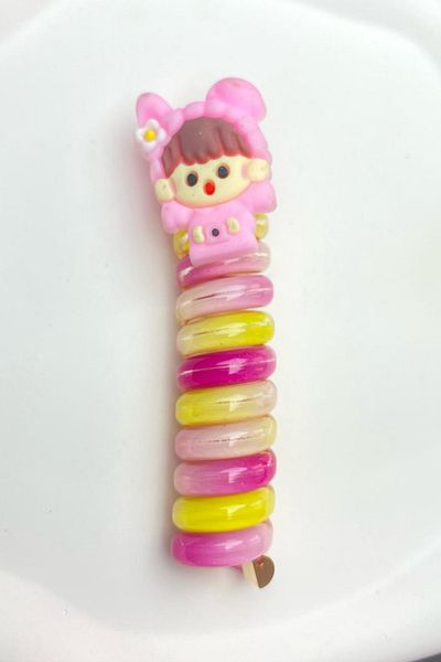 Jaida Moda Fetă Copil Colorat Spiral Roz Figura Bebeluş Arcă Pastă Coada Calului Cataramă