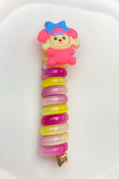 Jaida Moda Fetă Copil Colorat Spiral Roz Figura Bebeluş Arcă Pastă Coada Calului Cataramă