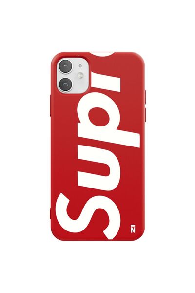 Casen iPhone 11 SUP Tasarımlı Kırmızı Renkli Silikon Telefon Kılıfı