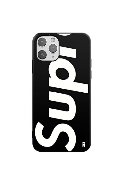 Casen iPhone 11 Pro Max SUP Tasarımlı Siyah Renkli Silikon Telefon Kılıfı