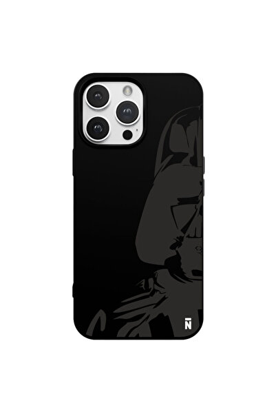 Casen iPhone 14 Pro Max Uyumlu Darth Vader Tasarımlı Siyah Renkli Silikon Tel...