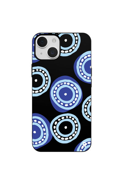 Casen iPhone 13 Nazar Tasarımlı Siyah Renkli Silikon Telefon Kılıfı