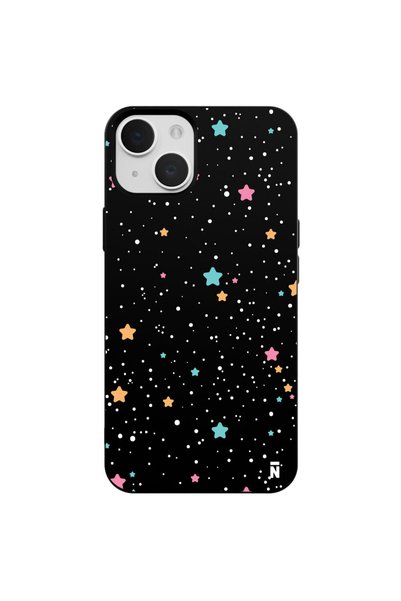Casen غلاف هاتف من السيليكون باللون الأسود بتصميم نجوم الفضاء لهاتف iPhone 14