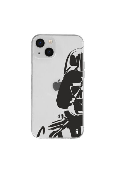Casen iPhone 13 Darth Vader Tasarımlı Şeffaf Silikon Telefon Kılıfı