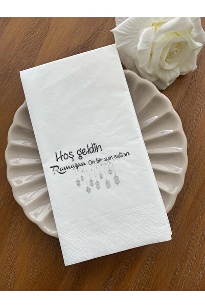 busrasdesign منديل عرض مطبوع عليه ترحيب سلطان القمر الحادي عشر 16 قطعة