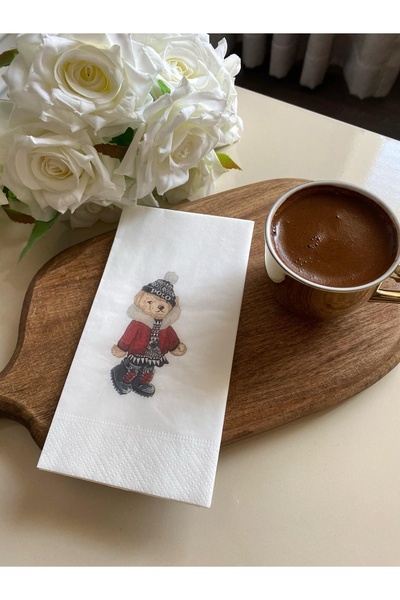 busrasdesign منديل عرض مطبوع عليه تيدي وينتر جيرل 16 قطعة