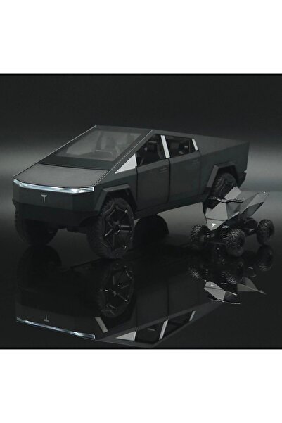 Jutenya LİSANSLI TESLA CYBERTRUCK + ATV 1:24 Ölçek Diecast Döküm Model Kamyon