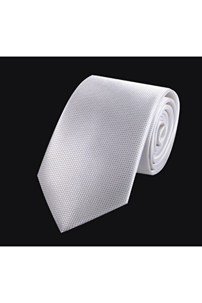 Sade Kravat White Plain Tie - Model 2304