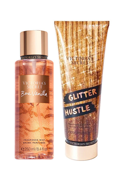 Victoria's Secret Bare Vanilla & Glitter Hustle Vücut Losyonu Ve Spreyi 2'li Set